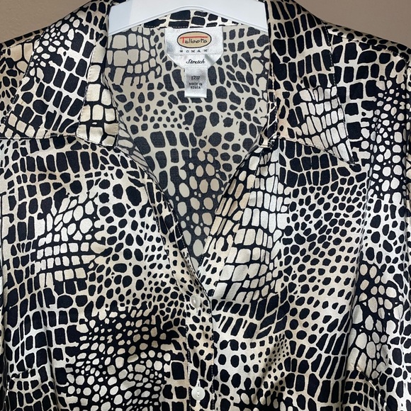 Talbots Ladies Silk Blouse Stretch Sz 12W 95% Silk - Picture 2 of 4